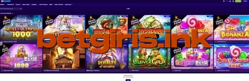 1x Casino ana sayfa görünümü