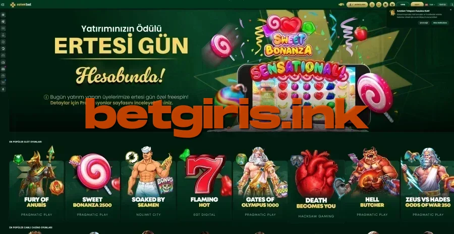 Aztekbet ana sayfa görünümü