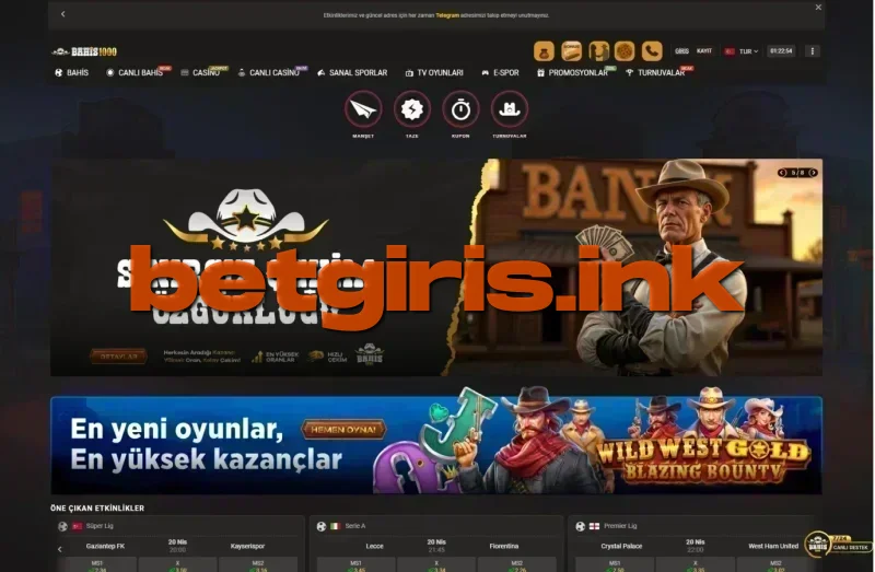 Bahis1000 ana sayfa görünümü
