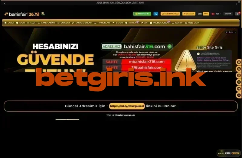 Bahisfair ana sayfa görünümü