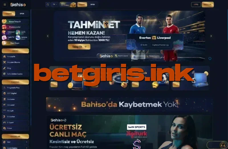 Bahiso ana sayfa görünümü
