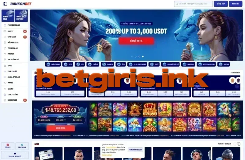 Bankonbet ana sayfa görünümü