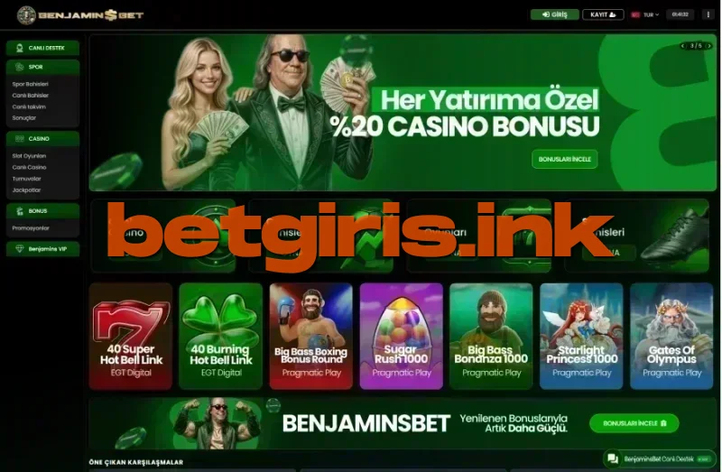 Benjaminsbet ana sayfa görünümü