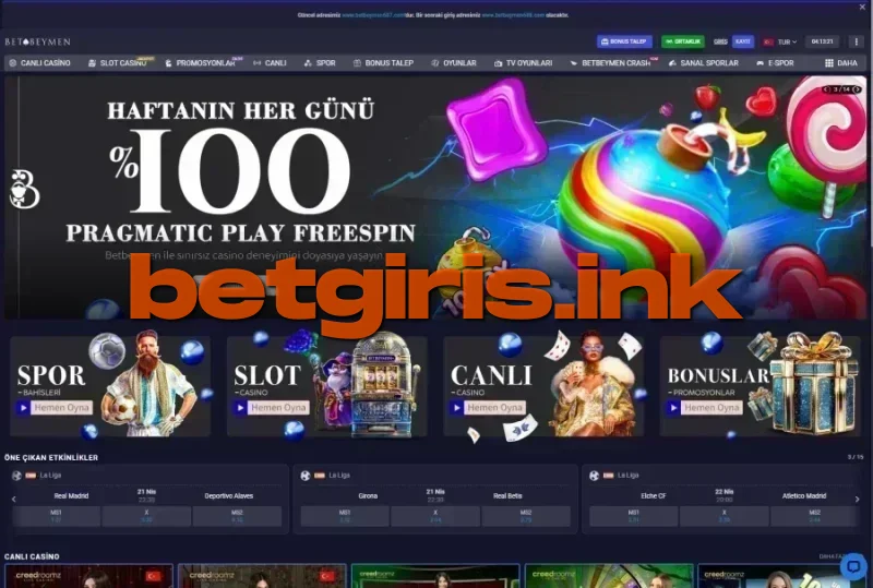 Betbeymen ana sayfa görünümü