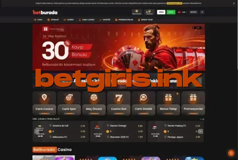 Betburada ana sayfa görünümü