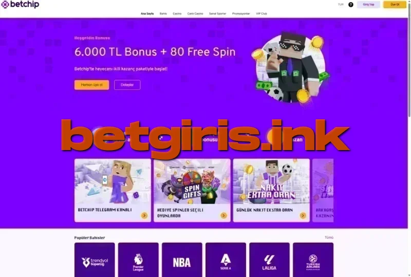Betchip ana sayfa görünümü