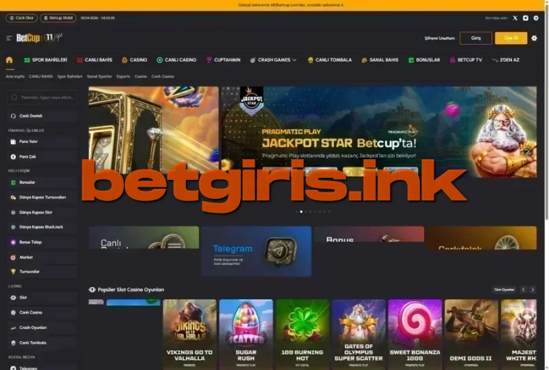 Betcup ana sayfa görünümü
