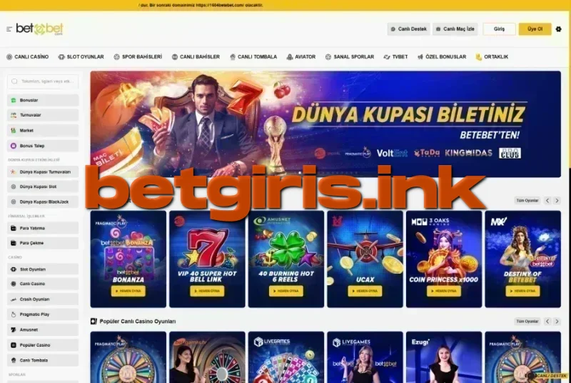 Betebet ana sayfa görünümü