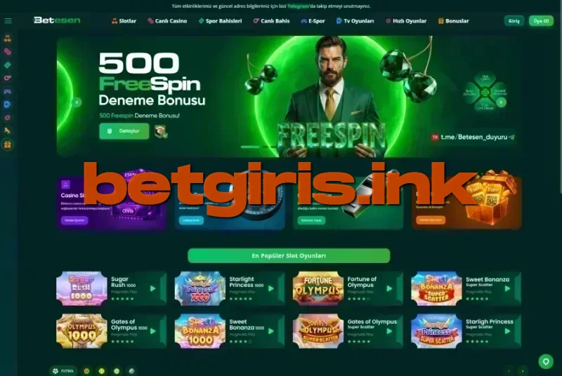 Betesen ana sayfa görünümü
