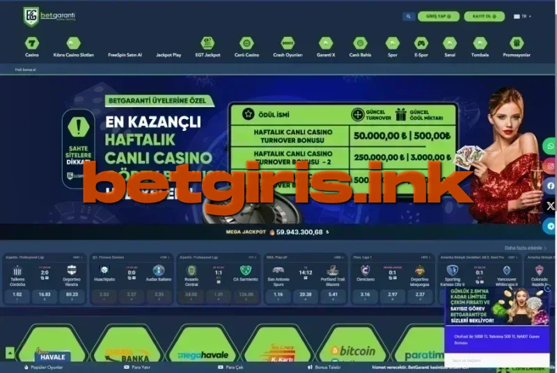 Betgaranti ana sayfa görünümü