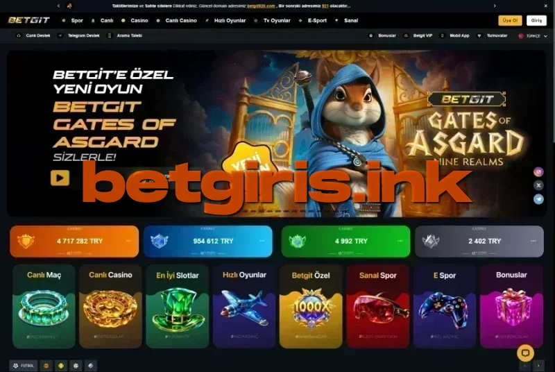 Betgit ana sayfa görünümü