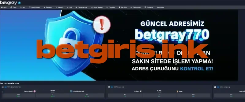Betgray ana sayfa görünümü