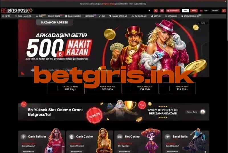 Betgross ana sayfa görünümü