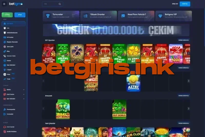 Betigma ana sayfa görünümü