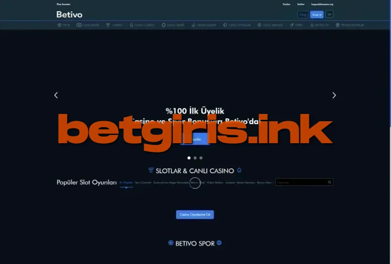 Betivo ana sayfa görünümü