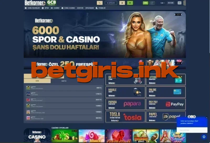 Betkorner ana sayfa görünümü