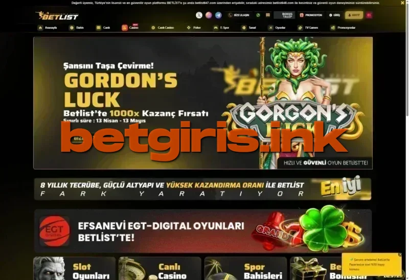 Betlist ana sayfa görünümü