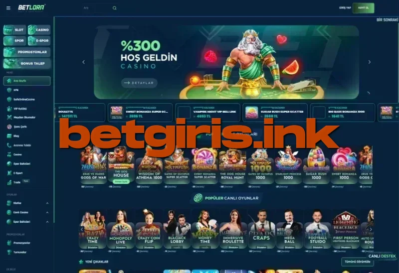 Betlora ana sayfa görünümü