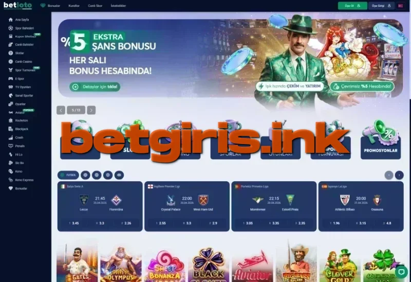 Betloto ana sayfa görünümü