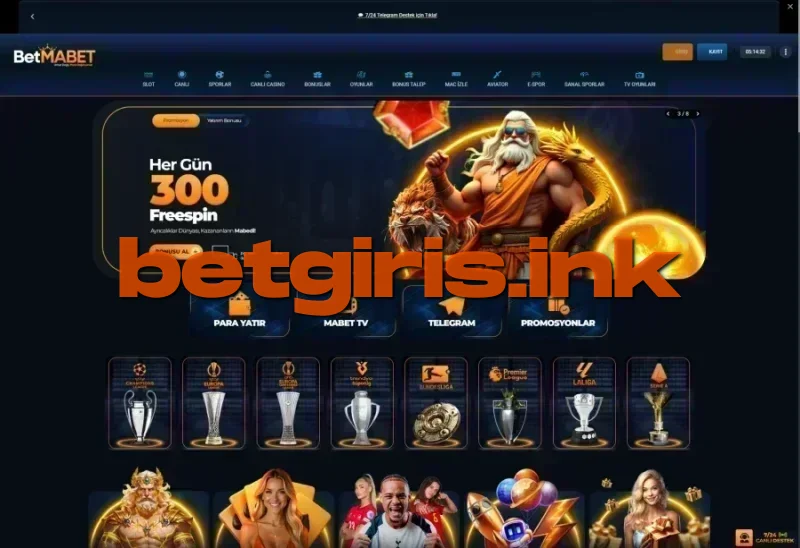 Betmabet ana sayfa görünümü