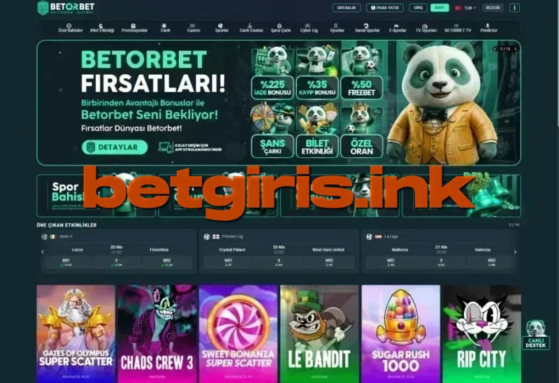 Betorbet ana sayfa görünümü