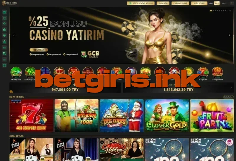 BetPro ana sayfa görünümü