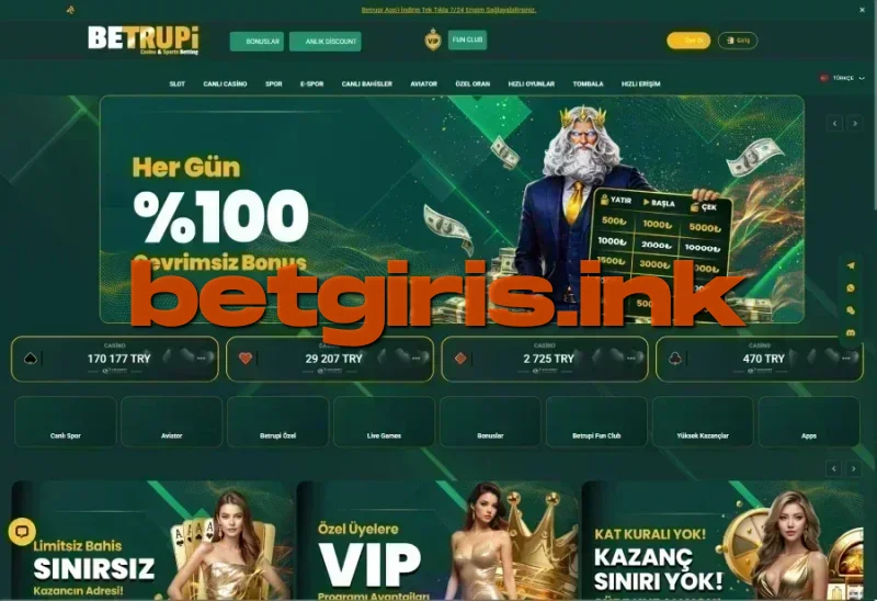 Betrupi ana sayfa görünümü