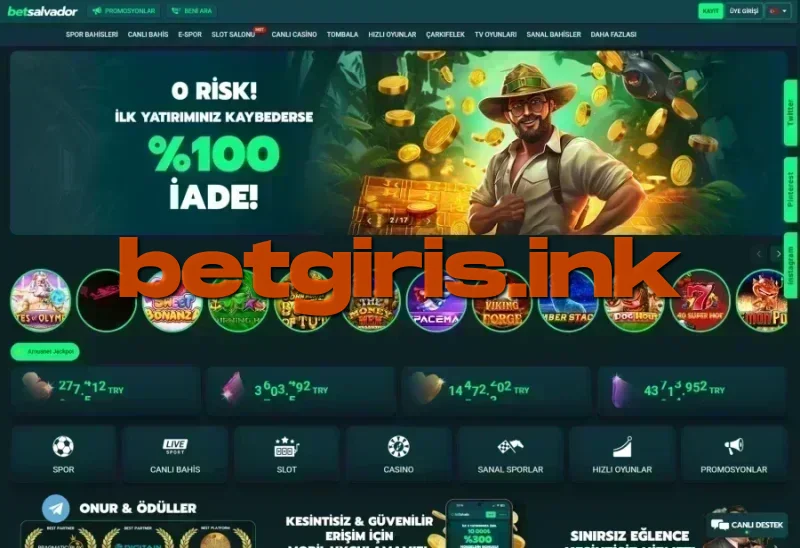 Betsalvador ana sayfa görünümü