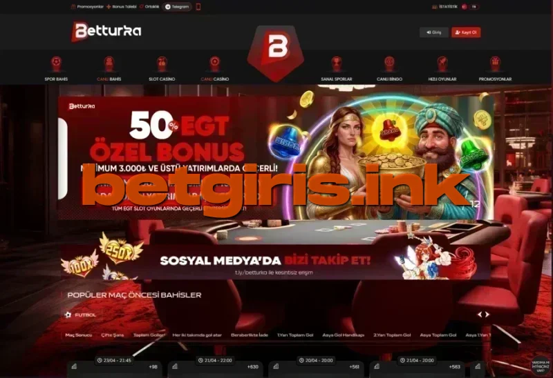 Betturka ana sayfa görünümü