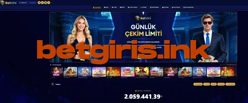 Betvini ana sayfa görünümü