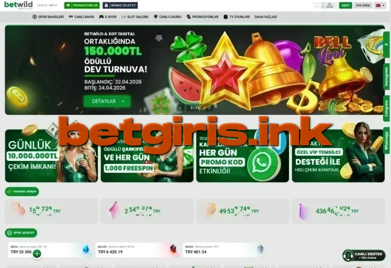 Betwild ana sayfa görünümü