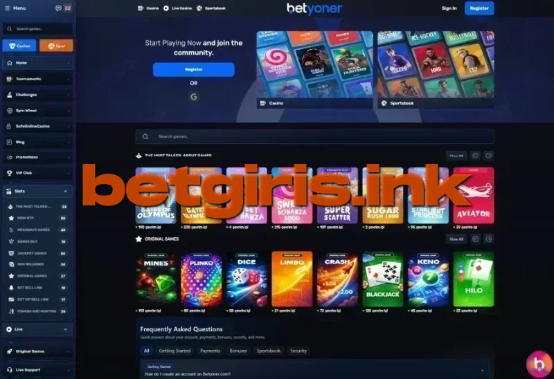 Betyoner ana sayfa görünümü