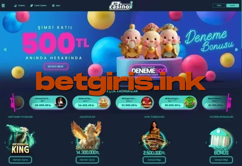 BirCasino ana sayfa görünümü