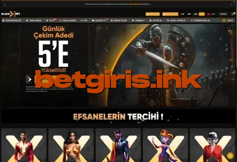 BlackXBet ana sayfa görünümü