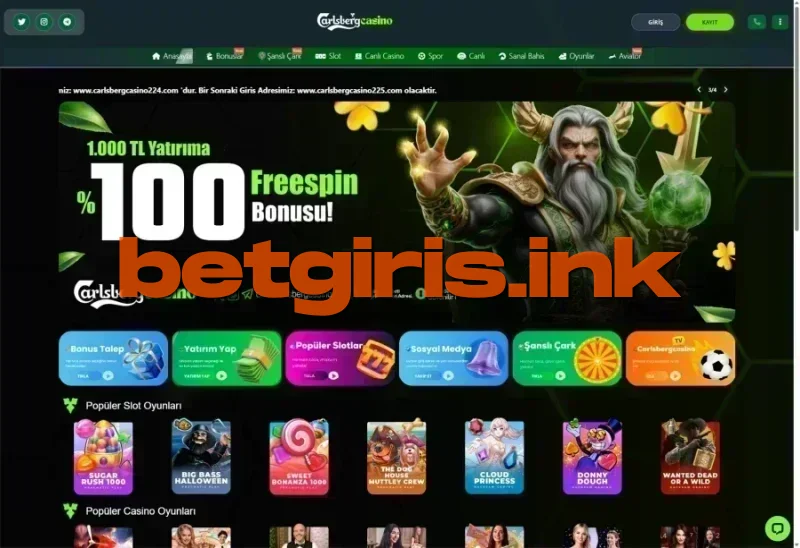 Carlsberg Casino ana sayfa görünümü