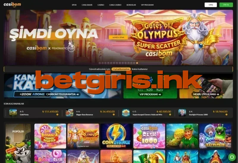 Casibom ana sayfa görünümü