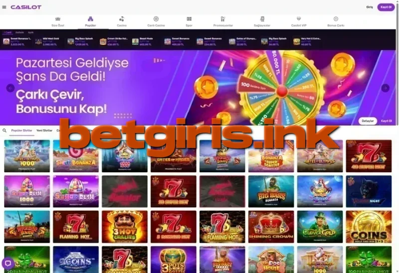 Casilot ana sayfa görünümü