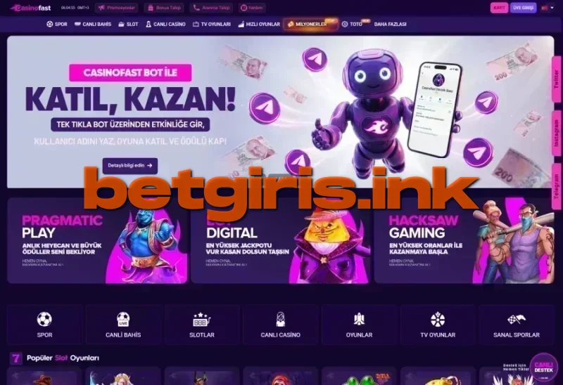 Casinofast ana sayfa görünümü