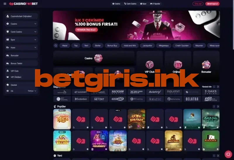 Casinoforbet ana sayfa görünümü