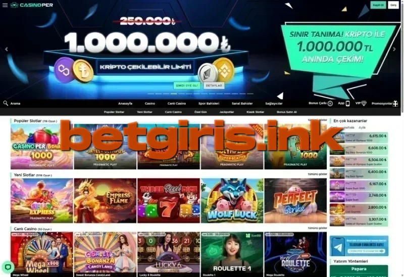 Casinoper ana sayfa görünümü
