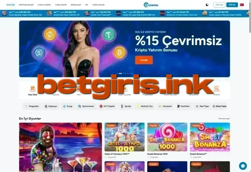 Casinoprom ana sayfa görünümü