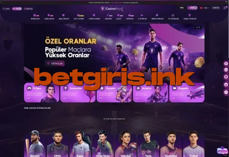 CasinoRoys ana sayfa görünümü