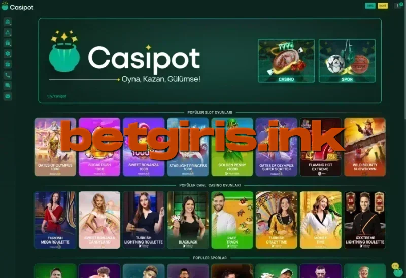 Casipot ana sayfa görünümü