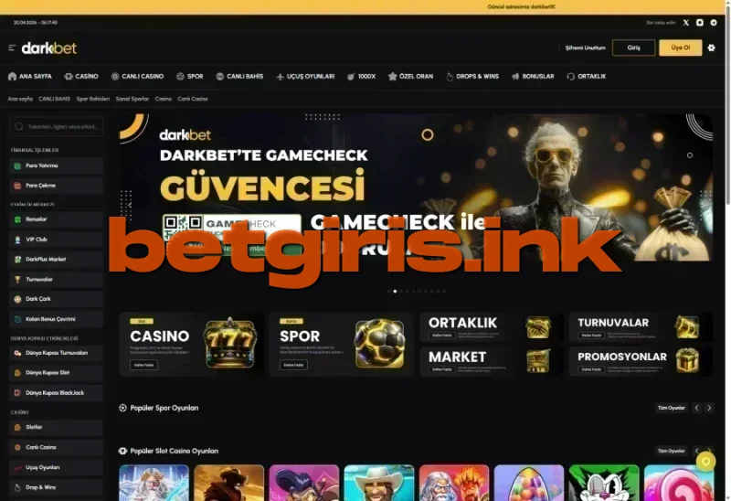 Darkbet ana sayfa görünümü
