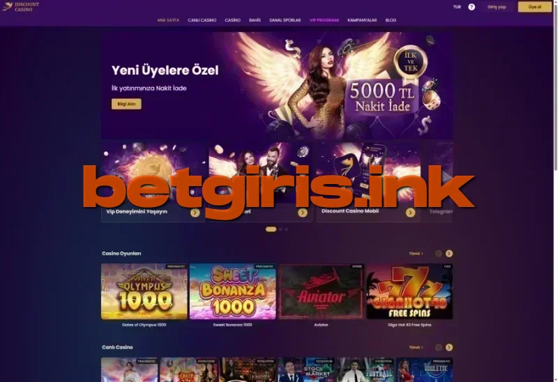 Discount Casino ana sayfa görünümü