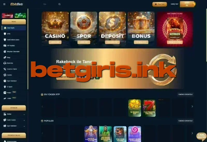 Ebitbet ana sayfa görünümü