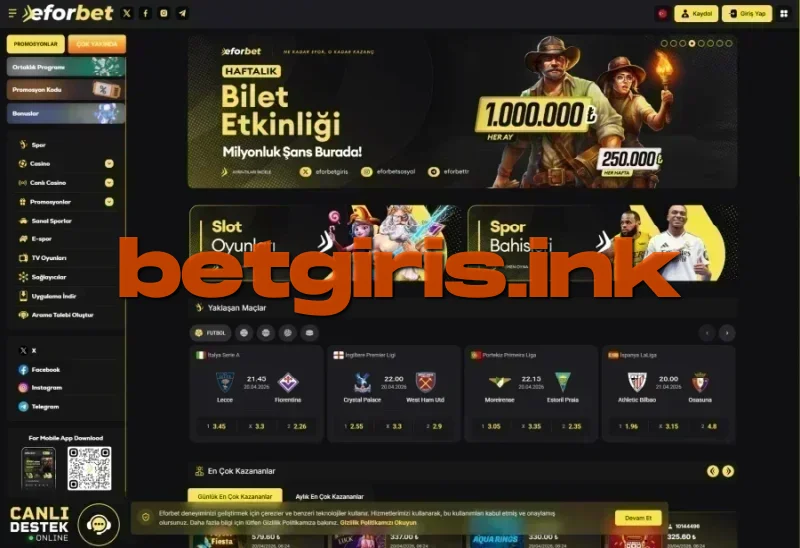 Eforbet ana sayfa görünümü