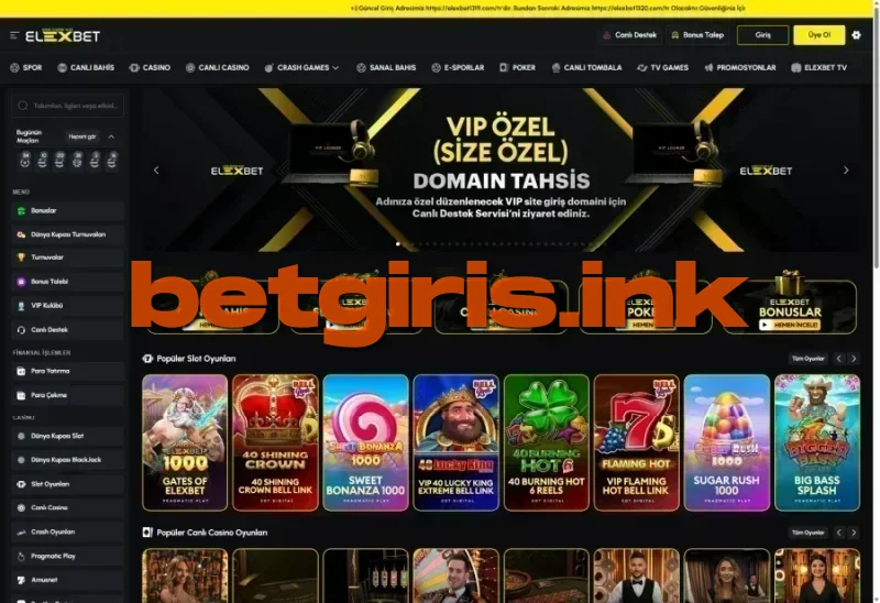 Elexbet ana sayfa görünümü