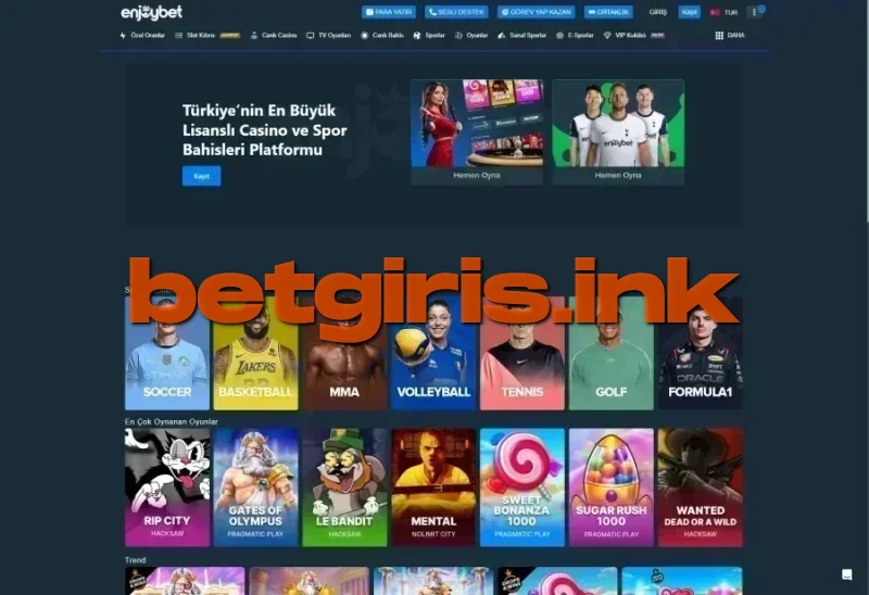 Enjoybet ana sayfa görünümü