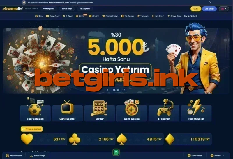 Fenomenbet ana sayfa görünümü